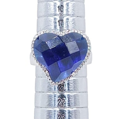 ANILLO CORAZON PLATA ACABADO RODIO CIRCONITAS