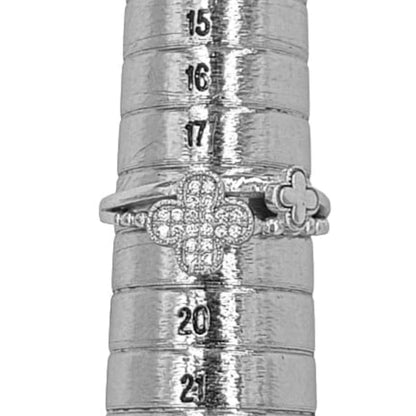 ANILLO CRUZ PLATA ACABADO RODIO CIRCONITAS