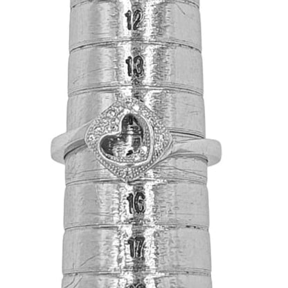 ANILLO CORAZON PLATA ACABADO RODIO CIRCONITAS