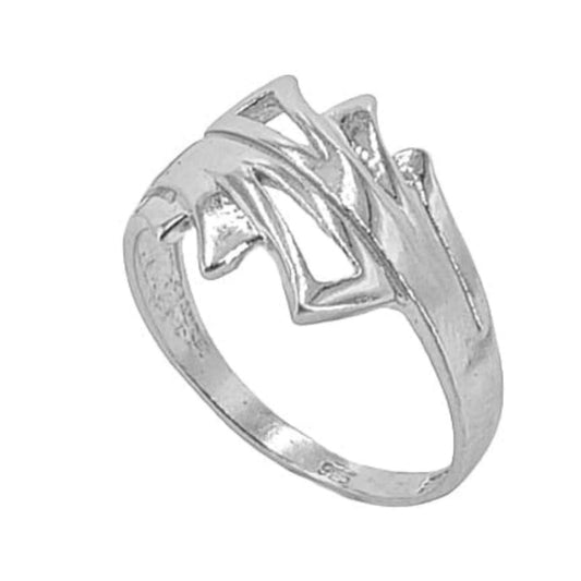 SILVER RING WITH SMOOTH RHODIUM FINISH