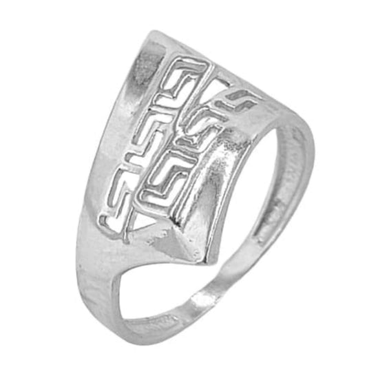 SILVER RING WITH SMOOTH RHODIUM FINISH