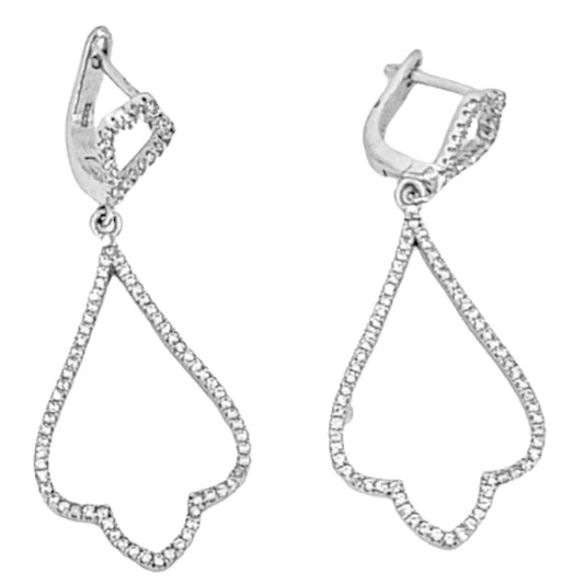 SILVER EARRINGS WITH RHODIUM FINISH AND ZIRCONIAS GLAMOUR