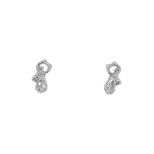 SILVER RHODIUM-PLATED NECKLACE AND EARRING SET