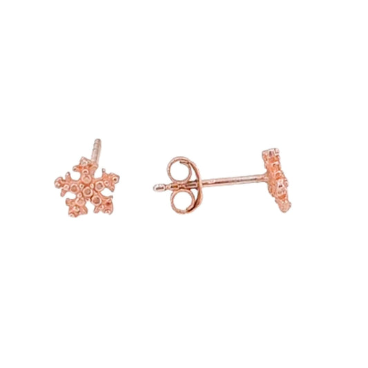 SILVER EARRINGS WITH ROSE FINISH AND PRESSURE CLOSURE 