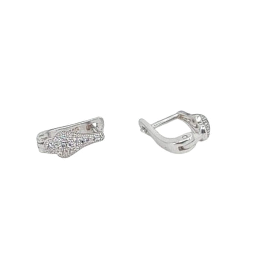 SILVER EARRINGS WITH RHODIUM FINISH, ZIRCONIAS, AND CATALAN CLOSURE