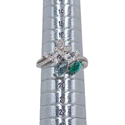 ANILLO PLATA ACABADO RODIO CIRCONITAS