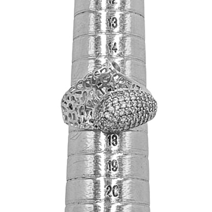 ANILLO PLATA ACABADO RODIO CALADO CIRCONITAS