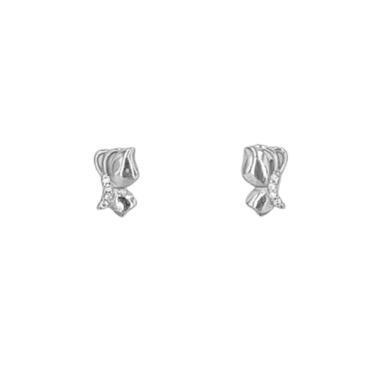 SILVER NECKLACE AND EARRINGS SET WITH SMOOTH RHODIUM FINISH