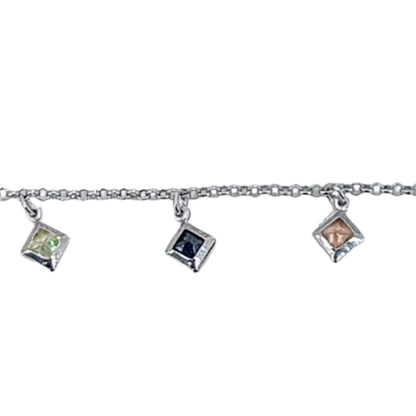 TOBILLERA PLATA ACABADO RODIO CIRCONITAS