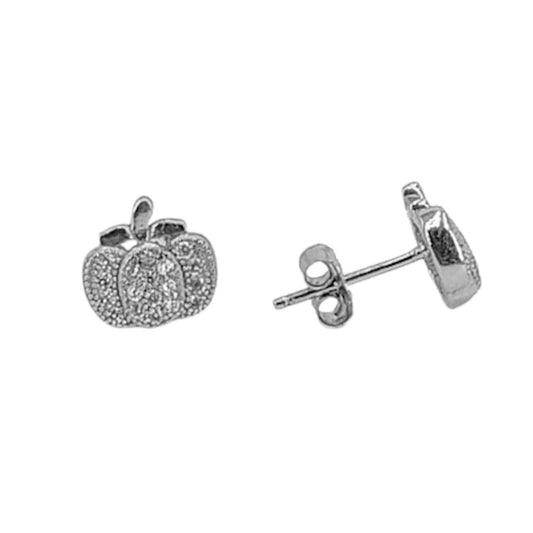 SILVER EARRINGS WITH RHODIUM FINISH AND PRESSURE CLOSURE