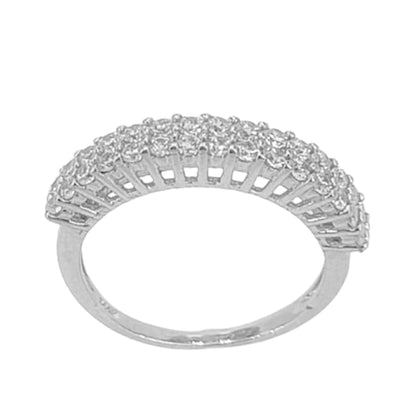 CONJUNTO PLATA COLLAR PENDIENTES ANILLOS ACABADO RODIO CIRCONITAS