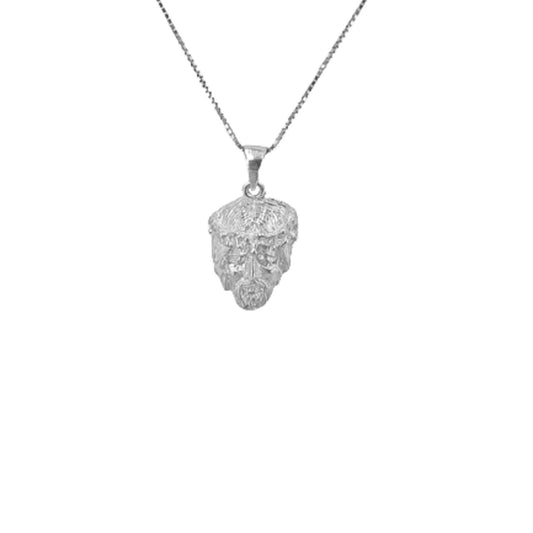 MEDAL OF CHRIST'S HEAD IN RELIEF, SILVER WITH SILVER FINISH