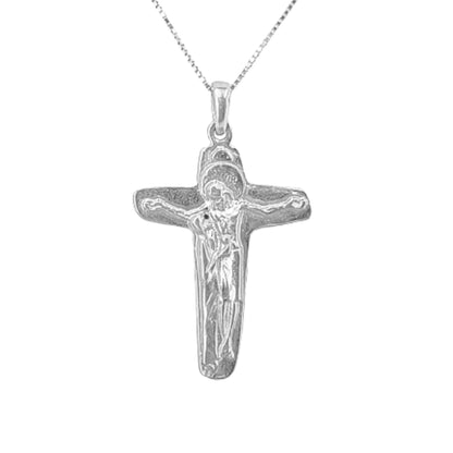 CRUZ CRISTO RELIEVE PLATA ACABADO PLATEADO BRILLO LABRADO