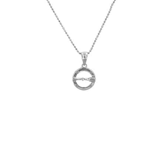 SILVER PENDANT WITH SMOOTH RHODIUM FINISH