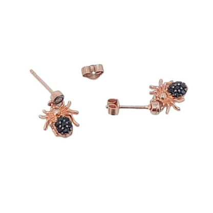 PENDIENTES PLATA ACABADO ROSA CIRCONITAS CIERRE PRESION