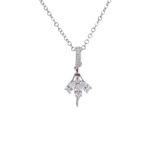 SILVER PENDANT WITH RHODIUM FINISH AND ZIRCONIAS