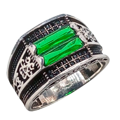 SELLO PLATA ACABADO RODIO PIEDRA NATURAL CIRCONITAS