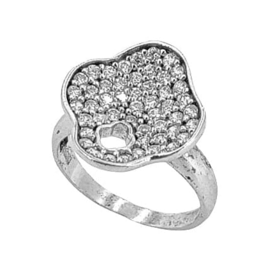 SILVER RING WITH RHODIUM FINISH AND ZIRCONIAS