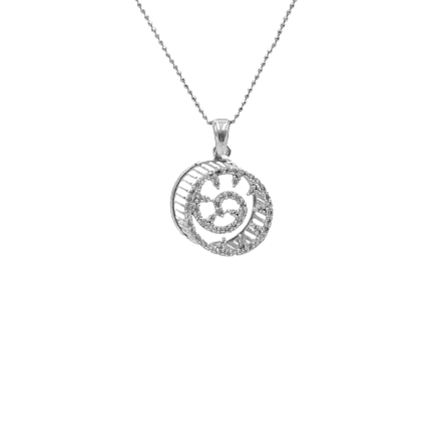 COLGANTE 3D PLATA ACABADO RODIO CIRCONITAS