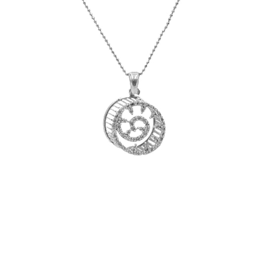 COLGANTE 3D PLATA ACABADO RODIO CIRCONITAS