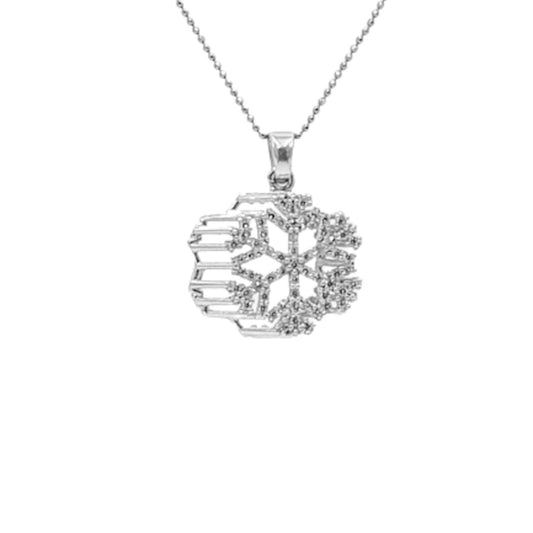 COLGANTE 3D PLATA ACABADO RODIO CIRCONITAS