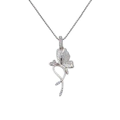COLGANTE FLOR PLATA ACABDO RODIO CIRCONITAS