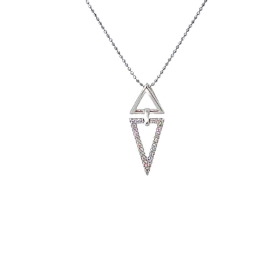 COLGANTE PLATA ACABADO RODIO CIRCONITAS LISO BRILLO