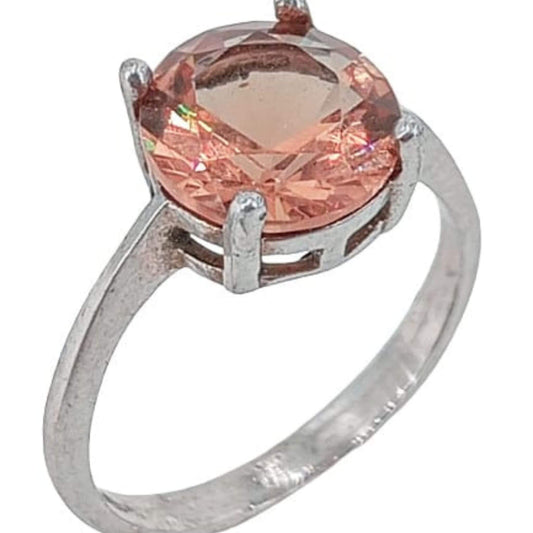 SOLITAIRE SILVER RHODIUM FINISH ZIRCONIA