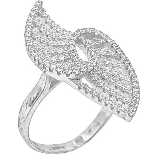 SILVER RING WITH RHODIUM FINISH AND ZIRCONIAS