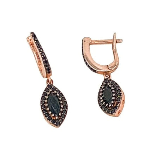 SILVER EARRINGS WITH PINK FINISH, ZIRCONIAS, AND CATALAN CLOSURE