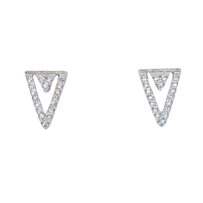 PENDIENTES PLATA ACABADO RODIO CIRCONITAS CIERRE PRESION