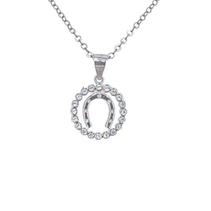 COLGANTE HERRADURA PLATA ACABDO RODIO CIRCONITAS
