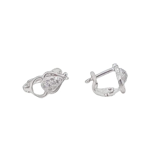 SILVER EARRINGS WITH RHODIUM FINISH, ZIRCONIAS, AND CATALAN CLOSURE
