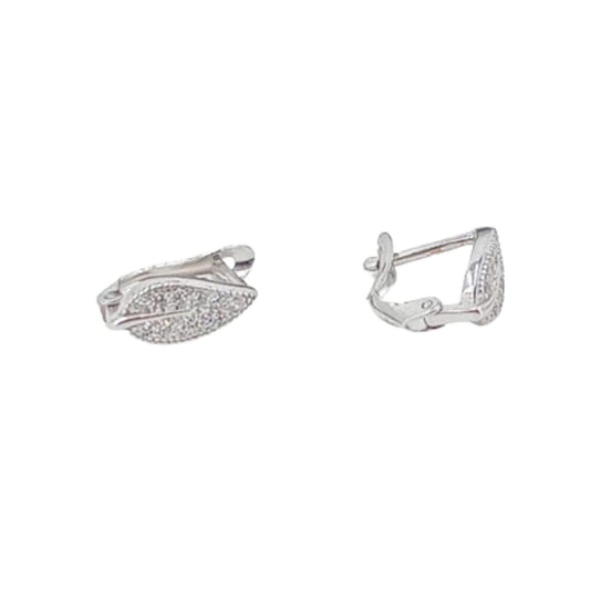 SILVER EARRINGS WITH RHODIUM FINISH, ZIRCONIAS, AND CATALAN CLOSURE