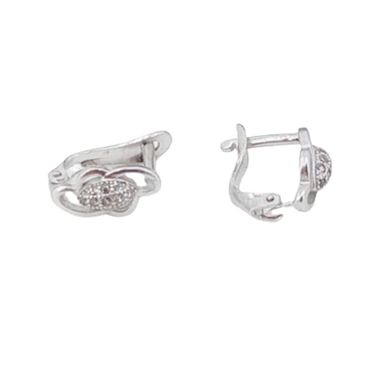 SILVER EARRINGS WITH RHODIUM FINISH, ZIRCONIAS, AND CATALAN CLOSURE