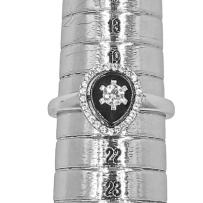 ANILLO PLATA CERAMICA NEGRA ACABADO RODIO CIRCONITAS