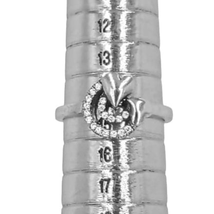 ANILLO CORAZON PLATA ACABADO RODIO CIRCONITAS