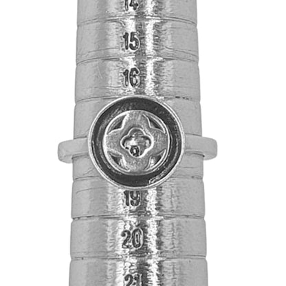 ANILLO CRUZ PLATA ACABADO RODIO ESMALTE NEGRO LISO BRILLO