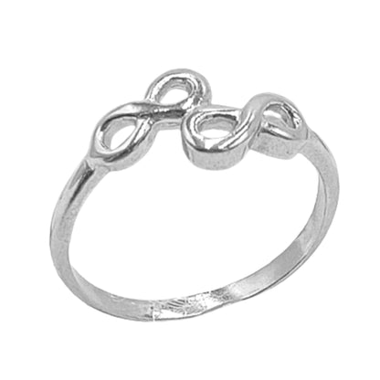 ANILLO INFINITO PLATA ACABADO RODIO LISO BRILLO