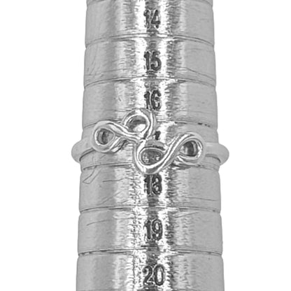 ANILLO INFINITO PLATA ACABADO RODIO LISO BRILLO