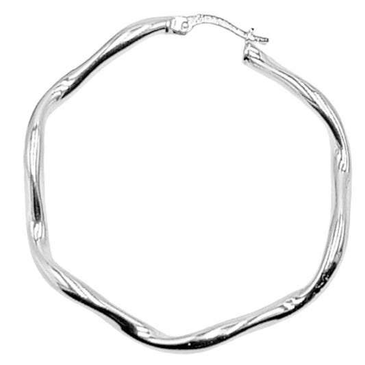 SILVER EARRINGS WITH SMOOTH, SHINY SILVER FINISH