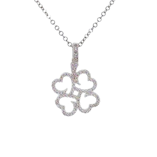 COLGANTE CORAZON PLATA ACABADO RODIO CIRCONITAS