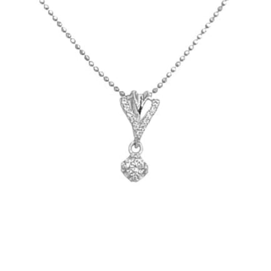 COLGANTE PLATA ACABADO RODIO CIRCONITAS