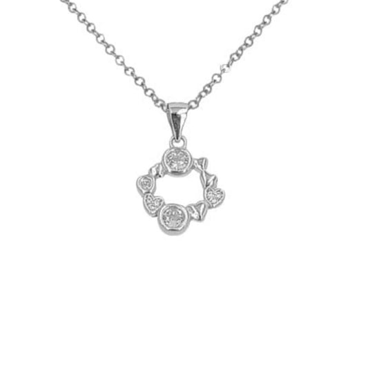 COLGANTE PLATA ACABADO RODIO CIRCONITAS