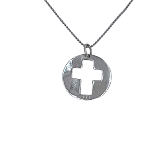 OPENWORK CROSS SILVER RHODIUM FINISH SMOOTH SHINE