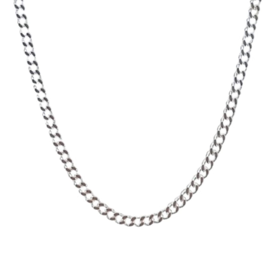 SILVER CHAIN ​​WITH SILVER FINISH 55CM
