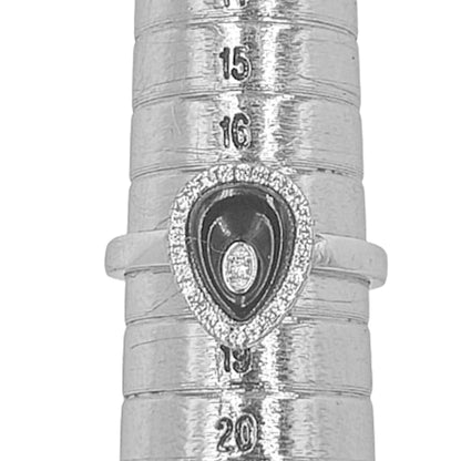 ANILLO PLATA CERAMICA NEGRA ACABADO RODIO CIRCONITAS