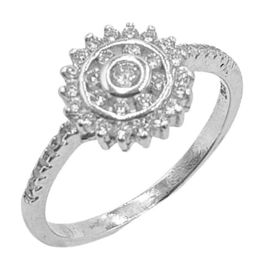 SILVER RING WITH RHODIUM FINISH AND ZIRCONIAS