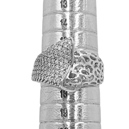 ANILLO PLATA ACABADO RODIO CIRCONITAS CALADO