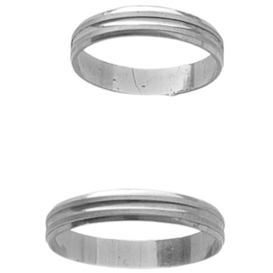 SILVER WEDDING RING WITH SMOOTH RHODIUM FINISH AND MATTE SHINE